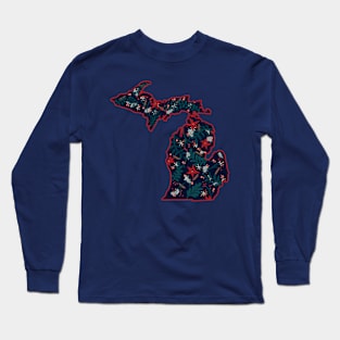 Folk Art Flowers | Poinsettia Michigan Long Sleeve T-Shirt